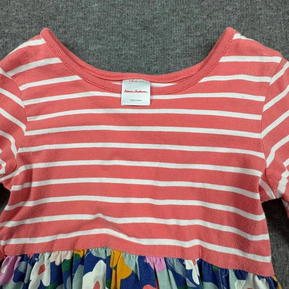 Hanna Andersson‎ Girls 5 Floral Stripe Pocket Dress  Cottagecore Kids Whimsical